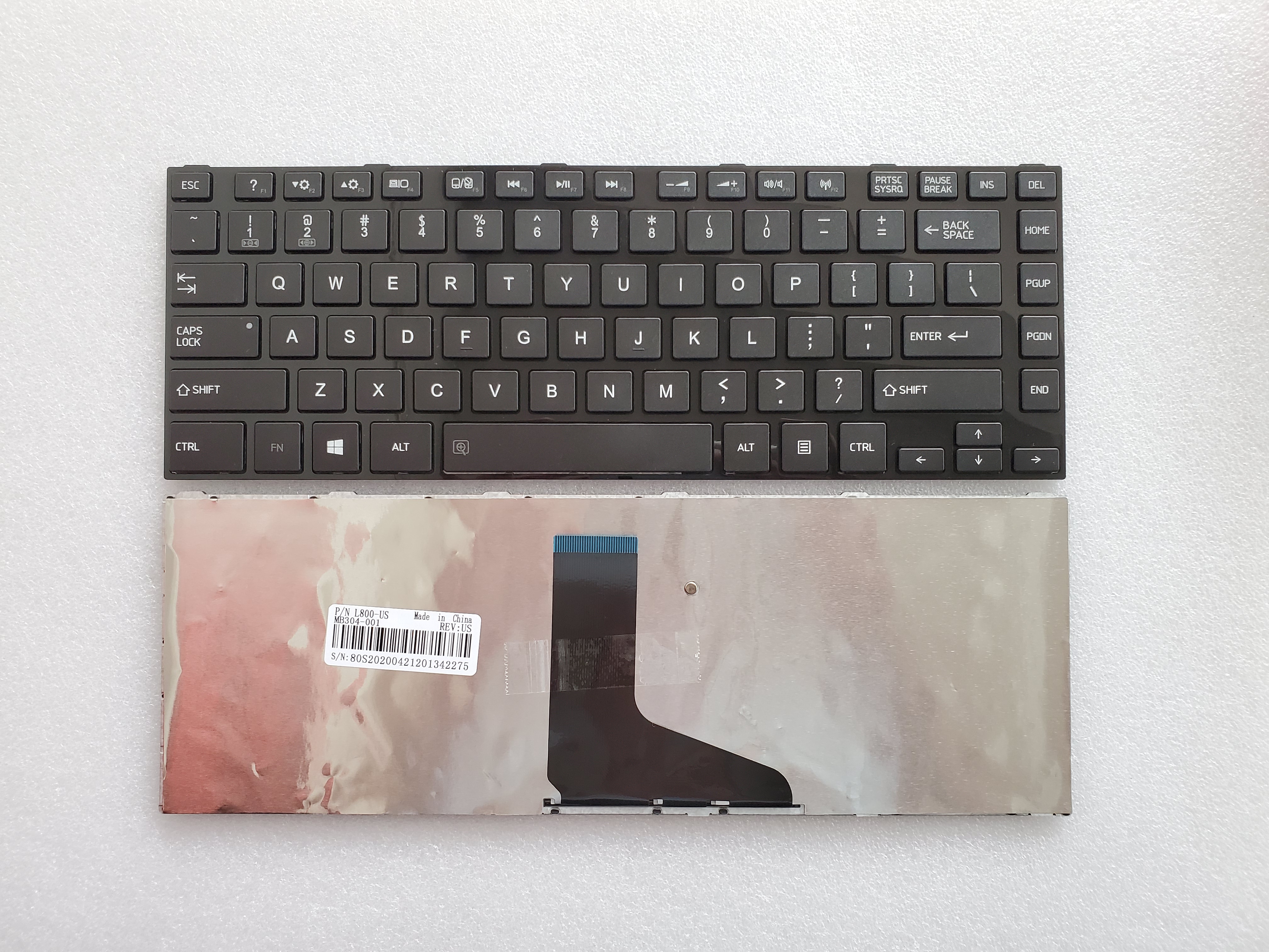 Picture of New Replacement Laptop Keyboard For TOSHIBA L800 BLACK FRAME BLACK (OEM) US Layout